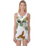 Nasturtium Flowers Plant Leaves One Piece Boyleg Swimsuit