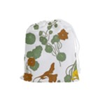 Nasturtium Flowers Plant Leaves Drawstring Pouch (Large)