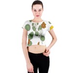 Nasturtium Flowers Plant Leaves Crew Neck Crop Top