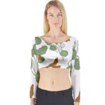 Nasturtium Flowers Plant Leaves Long Sleeve Crop Top