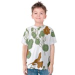 Nasturtium Flowers Plant Leaves Kids  Cotton T-Shirt