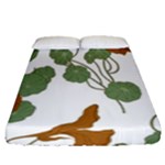 Nasturtium Flowers Plant Leaves Fitted Sheet (Queen Size)