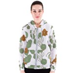 Nasturtium Flowers Plant Leaves Women s Zipper Hoodie