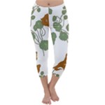 Nasturtium Flowers Plant Leaves Capri Winter Leggings 