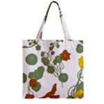 Nasturtium Flowers Plant Leaves Zipper Grocery Tote Bag