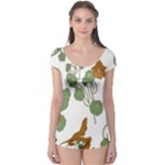 Nasturtium Flowers Plant Leaves Boyleg Leotard 