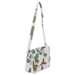 Nasturtium Flowers Plant Leaves Shoulder Bag with Back Zipper