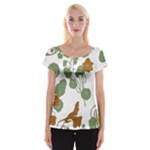 Nasturtium Flowers Plant Leaves Cap Sleeve Top