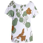 Nasturtium Flowers Plant Leaves Women s Oversized T-Shirt