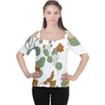 Nasturtium Flowers Plant Leaves Cutout Shoulder T-Shirt