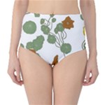 Nasturtium Flowers Plant Leaves Classic High-Waist Bikini Bottoms