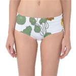 Nasturtium Flowers Plant Leaves Mid-Waist Bikini Bottoms