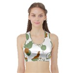 Nasturtium Flowers Plant Leaves Sports Bra with Border