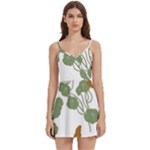 Nasturtium Flowers Plant Leaves Body Wrap Sleeveless V-Neck Mini Dress