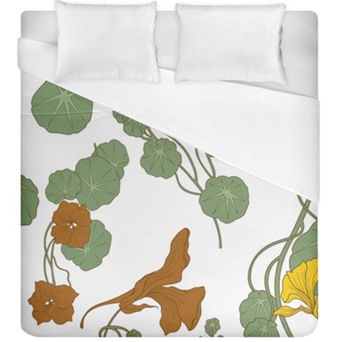 Nasturtium Flowers Plant Leaves Duvet Cover (King Size) from ArtsNow.com