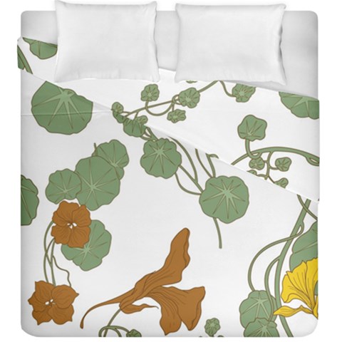 Nasturtium Flowers Plant Leaves Duvet Cover Double Side (King Size) from ArtsNow.com