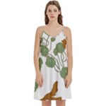 Nasturtium Flowers Plant Leaves Mini Camis Dress With Pockets