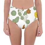 Nasturtium Flowers Plant Leaves Reversible High-Waist Bikini Bottoms