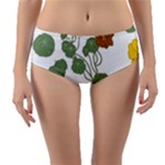 Nasturtium Flowers Plant Leaves Reversible Mid-Waist Bikini Bottoms