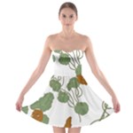 Nasturtium Flowers Plant Leaves Strapless Bra Top Dress