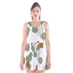 Nasturtium Flowers Plant Leaves Scoop Neck Skater Dress