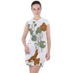 Nasturtium Flowers Plant Leaves Drawstring Hooded Dress