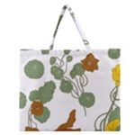 Nasturtium Flowers Plant Leaves Zipper Large Tote Bag