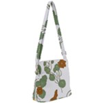 Nasturtium Flowers Plant Leaves Zipper Messenger Bag