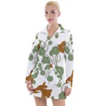 Nasturtium Flowers Plant Leaves Women s Long Sleeve Casual Dress