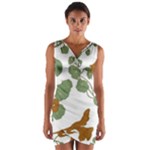 Nasturtium Flowers Plant Leaves Wrap Front Bodycon Dress