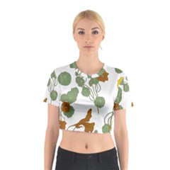 Nasturtium Flowers Plant Leaves Cotton Crop Top from ArtsNow.com