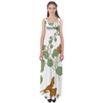 Nasturtium Flowers Plant Leaves Empire Waist Maxi Dress