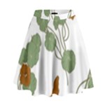 Nasturtium Flowers Plant Leaves High Waist Skirt