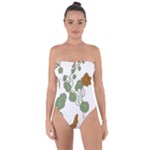 Nasturtium Flowers Plant Leaves Tie Back One Piece Swimsuit