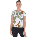 Nasturtium Flowers Plant Leaves Short Sleeve Sports Top 