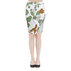 Nasturtium Flowers Plant Leaves Midi Wrap Pencil Skirt from ArtsNow.com