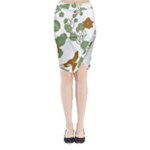 Nasturtium Flowers Plant Leaves Midi Wrap Pencil Skirt