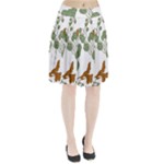 Nasturtium Flowers Plant Leaves Pleated Skirt