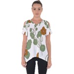 Nasturtium Flowers Plant Leaves Cut Out Side Drop T-Shirt