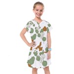 Nasturtium Flowers Plant Leaves Kids  Drop Waist Dress