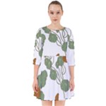 Nasturtium Flowers Plant Leaves Smock Dress