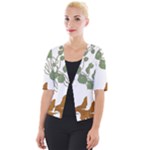 Nasturtium Flowers Plant Leaves Cropped Button Cardigan