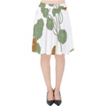 Nasturtium Flowers Plant Leaves Velvet High Waist Skirt