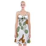 Nasturtium Flowers Plant Leaves Spaghetti Strap Velvet Dress