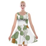 Nasturtium Flowers Plant Leaves Velvet Skater Dress