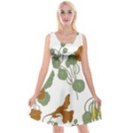 Nasturtium Flowers Plant Leaves Reversible Velvet Sleeveless Dress