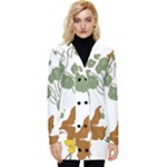 Nasturtium Flowers Plant Leaves Button Up Hooded Coat 