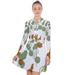 Nasturtium Flowers Plant Leaves Long Sleeve Panel Dress