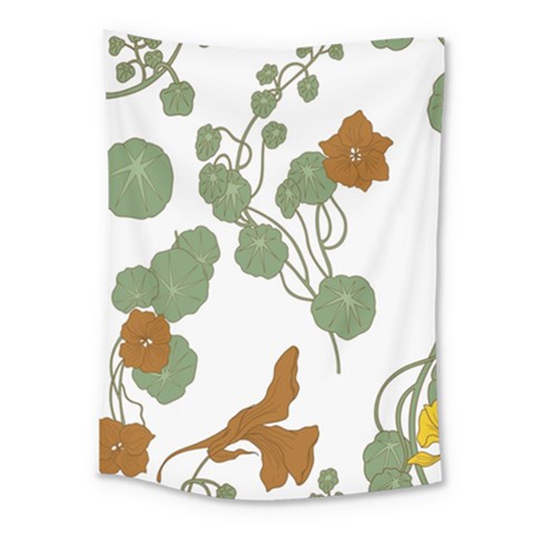 Nasturtium Flowers Plant Leaves Medium Tapestry from ArtsNow.com