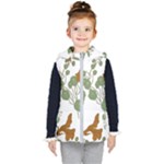 Nasturtium Flowers Plant Leaves Kids  Hooded Puffer Vest